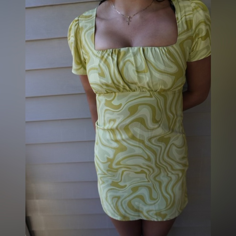 Yellow Swirl Pattern Dress